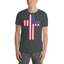 Cool Christian Cross American USA Flag T-Shirt