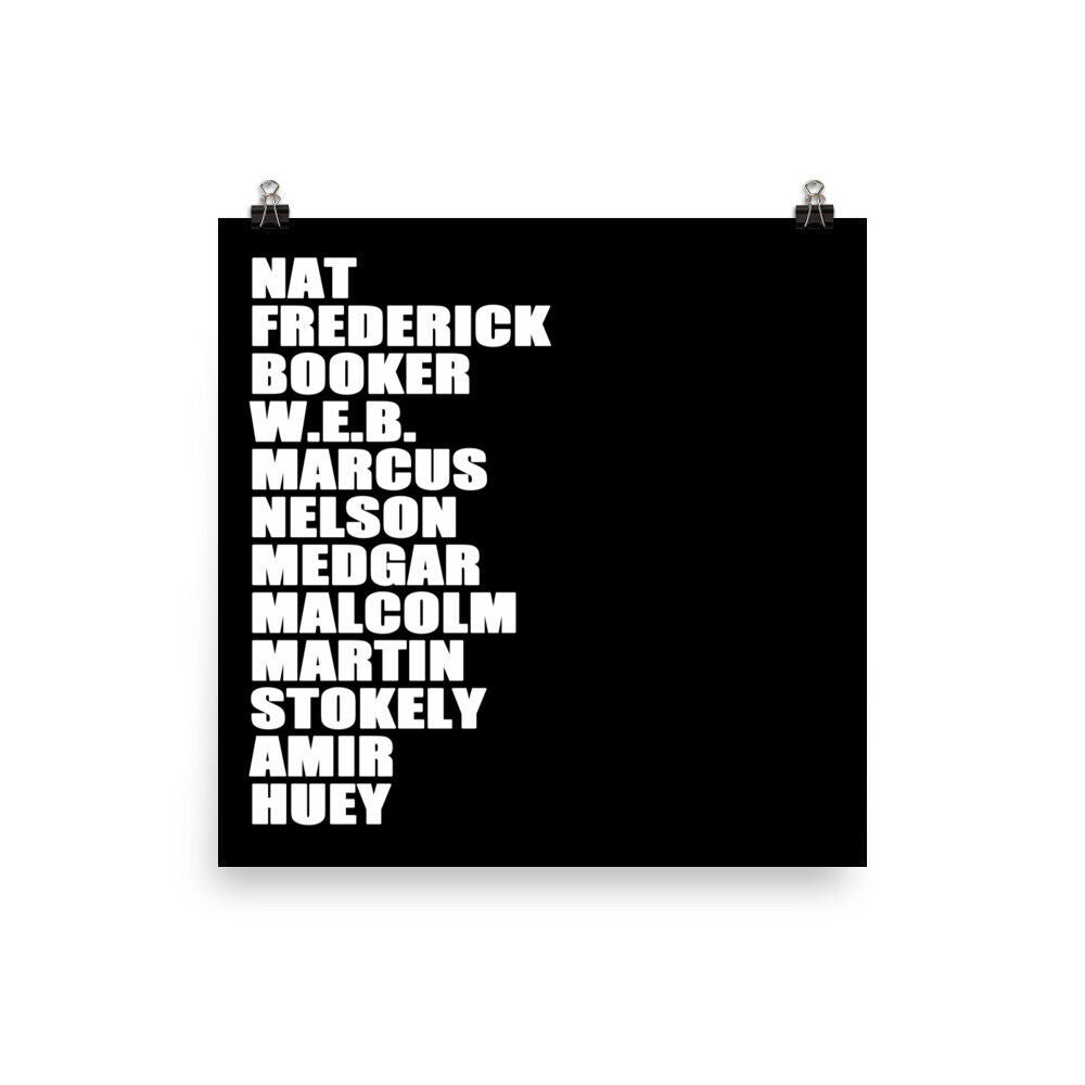 Nat Frederick Booker W.E.B Helvetica Black Lives Poster