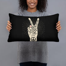 PEACE SIGN LOVE 60s 70s Tie Dye Hippie Hand Love Retro Basic Pillow