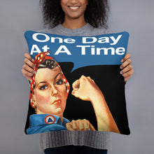 One Day At A Time AA Sober T-Shirt Rosie The Riveter Pillow