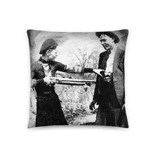 Painting Of Bonnie And Clyde Mock Hold Up Mug Shot Pillow