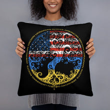 American Grown Ukrainian Roots Ukraine Flag 2 Basic Pillow