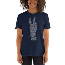 PEACE SIGN LOVE  60s 70s Tie Dye Hippie Hand Love T-Shirt