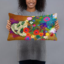 Punk Impressionist Flower Skull Tees Artist Pillow