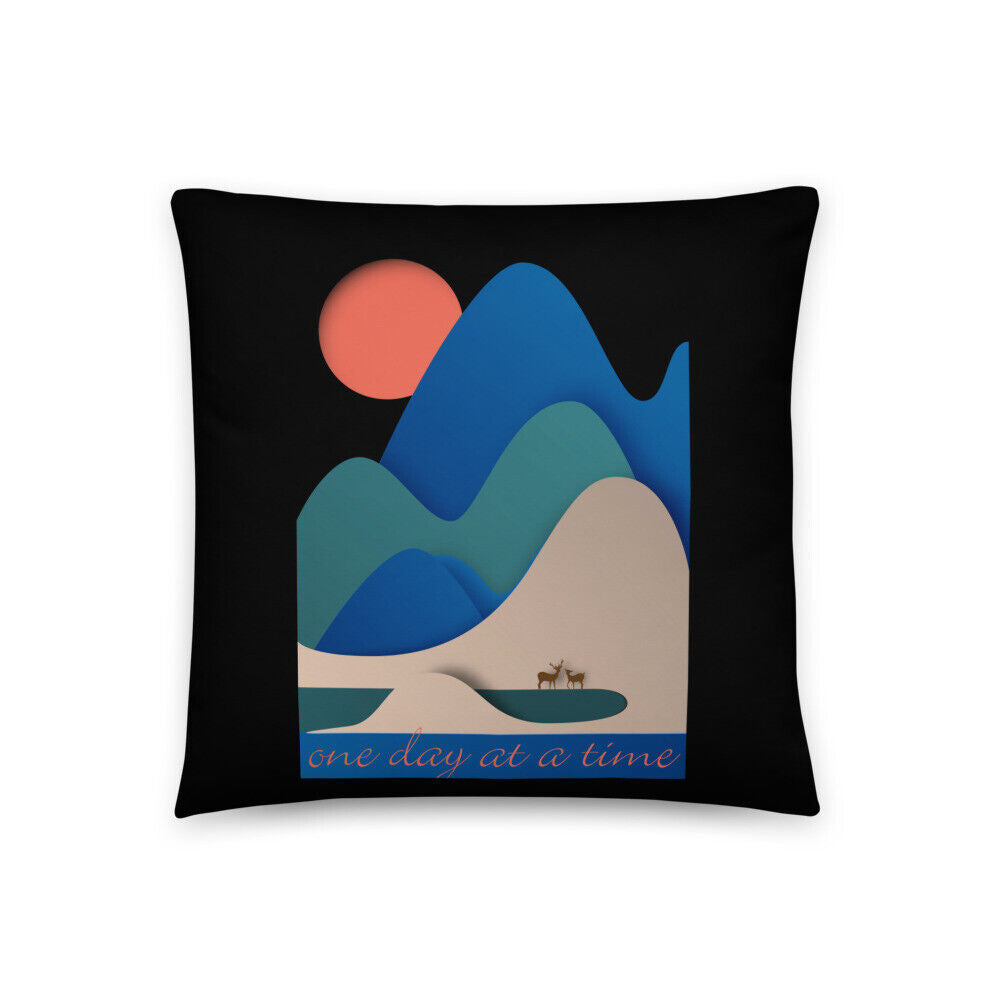 One Day At A Time AA Sober Sunrise Pillow