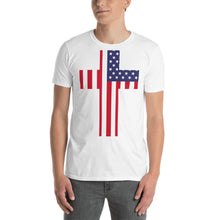 Cool Christian Cross American USA Flag T-Shirt