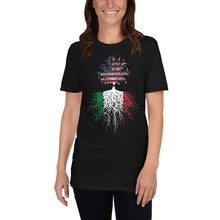 American Grown With Italian Roots Italy Italian Flag American Flag Tree T-Shirt