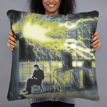 Nikola Tesla Experimental Reimagined Tesla Coil Lightning Science Pillow