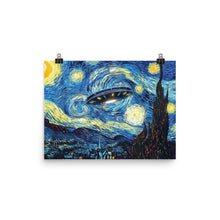 UFO Alien Abduction Starry Night Van Gogh Painting Poster