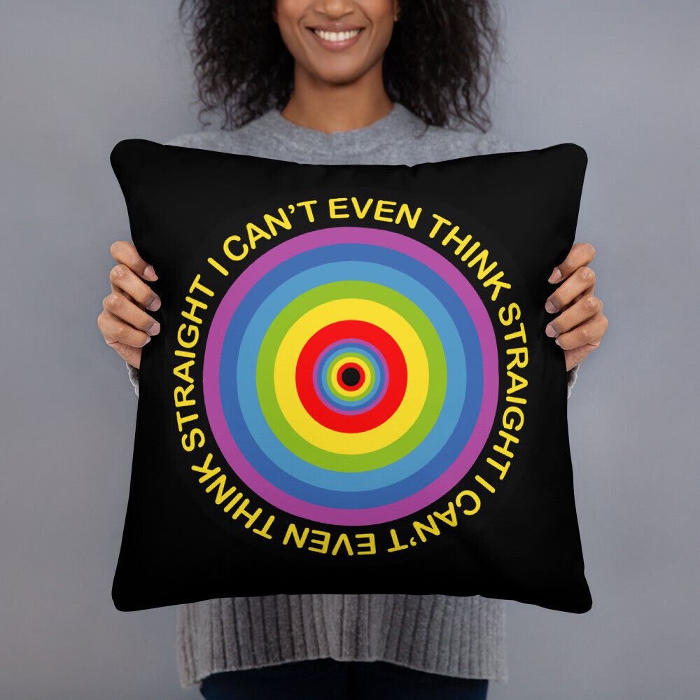 I Can't Even Think Straight LGBT Homosexual Lesbian Circle Basic Pillow