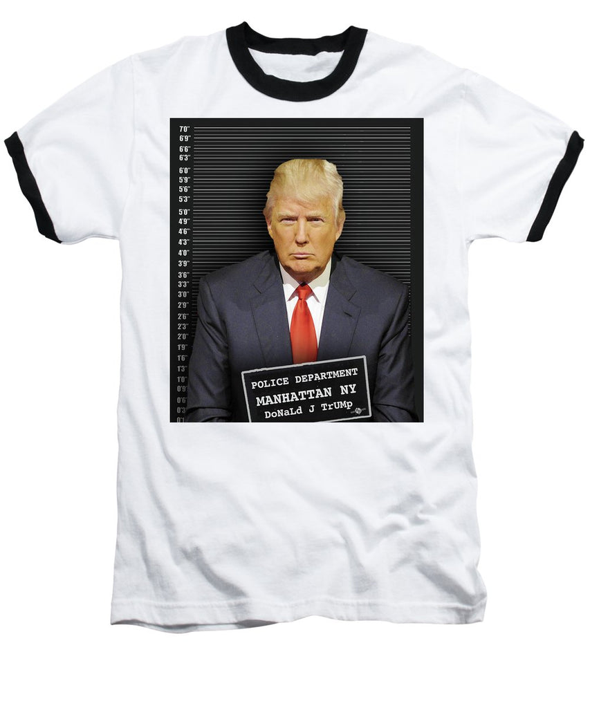 Donald Trump Mugshot - Baseball T-Shirt – Rubino Creative Fine Art