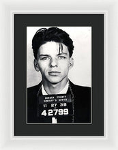 Frank Sinatra Mug Shot Vertical - Framed Print Framed Print Pixels 9.375" x 14.000" White Black