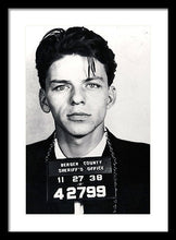 Frank Sinatra Mug Shot Vertical - Framed Print Framed Print Pixels 13.375" x 20.000" Black White