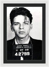 Frank Sinatra Mug Shot Vertical - Framed Print Framed Print Pixels 20.000" x 30.000" White Black