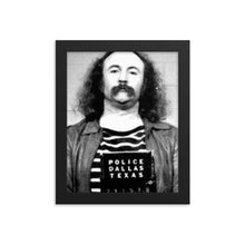 David Crosby Mug Shot Vertical Painting Black And White Framed poster