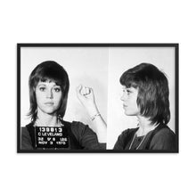 Jane Fonda Mug Shot Horizontal Framed matte paper poster