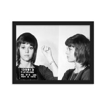 Jane Fonda Mug Shot Horizontal Framed matte paper poster