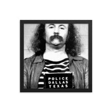 David Crosby Mug Shot Vertical Painting Black And White Framed poster