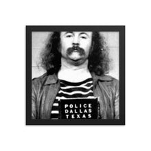 David Crosby Mug Shot Vertical Painting Black And White Framed poster