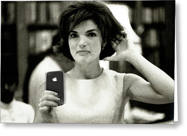 Jacky Kennedy Takes A Selfie Small Version - Greeting Card