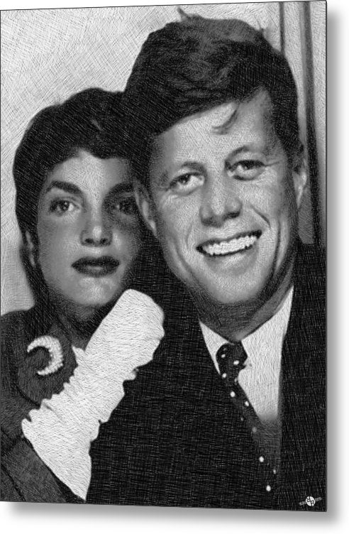 John F Kennedy And Jackie - Metal Print Metal Print Pixels 6.000