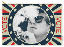 John F Kennedy Cigar And Sunglasses Campaign Poster - Carry-All Pouch