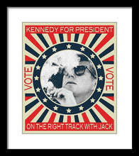 John F Kennedy Cigar And Sunglasses Campaign Poster - Framed Print