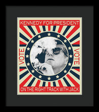 John F Kennedy Cigar And Sunglasses Campaign Poster - Framed Print