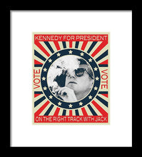 John F Kennedy Cigar And Sunglasses Campaign Poster - Framed Print