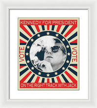 John F Kennedy Cigar And Sunglasses Campaign Poster - Framed Print