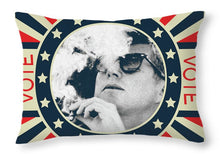 John F Kennedy Cigar And Sunglasses Campaign Poster - Throw Pillow