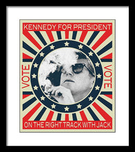 John F Kennedy Cigar And Sunglasses Campaign Poster - Framed Print