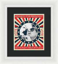 John F Kennedy Cigar And Sunglasses Campaign Poster - Framed Print