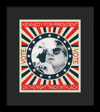 John F Kennedy Cigar And Sunglasses Campaign Poster - Framed Print