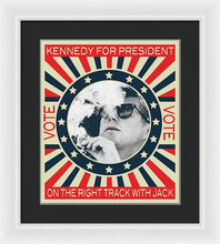 John F Kennedy Cigar And Sunglasses Campaign Poster - Framed Print