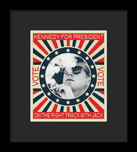 John F Kennedy Cigar And Sunglasses Campaign Poster - Framed Print