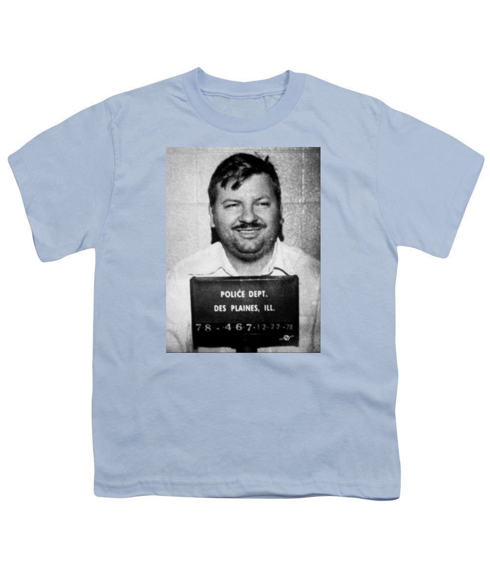 John Wayne Gacy Mug Shot 1980 Black And White - Youth T-Shirt