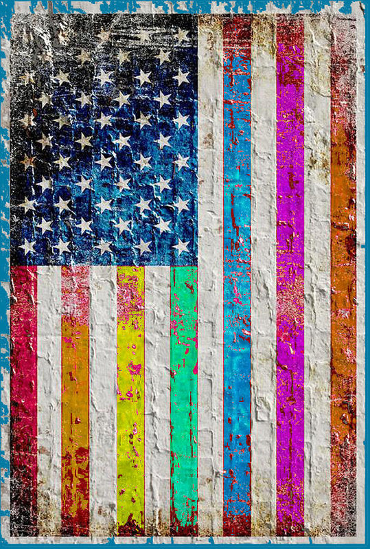 LGBTQ LGBT Gay Pride American Flag - Art Print