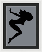 Our Bodies Our Way Future Is Female Feminist Statement Mudflap Girl Diving - Framed Print Framed Print Pixels 18.000" x 24.000" White Black
