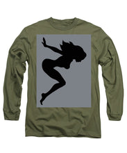 Our Bodies Our Way Future Is Female Feminist Statement Mudflap Girl Diving - Long Sleeve T-Shirt Long Sleeve T-Shirt Pixels Military Green Small 