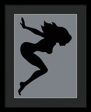 Our Bodies Our Way Future Is Female Feminist Statement Mudflap Girl Diving - Framed Print Framed Print Pixels 12.000" x 16.000" Black Black