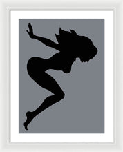 Our Bodies Our Way Future Is Female Feminist Statement Mudflap Girl Diving - Framed Print Framed Print Pixels 18.000" x 24.000" White White