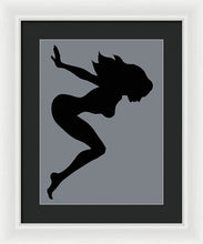 Our Bodies Our Way Future Is Female Feminist Statement Mudflap Girl Diving - Framed Print Framed Print Pixels 12.000" x 16.000" White Black