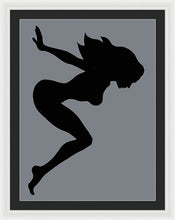 Our Bodies Our Way Future Is Female Feminist Statement Mudflap Girl Diving - Framed Print Framed Print Pixels 27.000" x 36.000" White Black