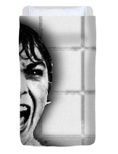 Psycho By Alfred Hitchcock, With Janet Leigh Shower Scene H Black And White - Duvet Cover