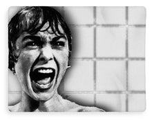 Psycho By Alfred Hitchcock, With Janet Leigh Shower Scene H Black And White - Blanket