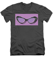 Retro Glasses Funky Pop Purple - Men's V-Neck T-Shirt