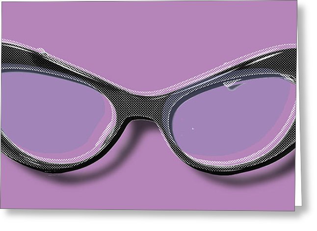 Retro Glasses Funky Pop Purple - Greeting Card