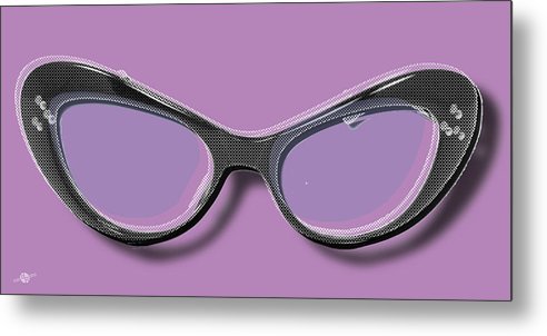 Retro Glasses Funky Pop Purple - Metal Print