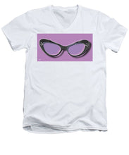 Retro Glasses Funky Pop Purple - Men's V-Neck T-Shirt